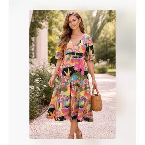 Crosby By Mollie Burch Brawley Dress Sri Lanka Womens Small Multicolor Midi